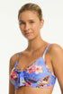 Sea Level Blue Hawaii Tie Front DD/E Bralette
